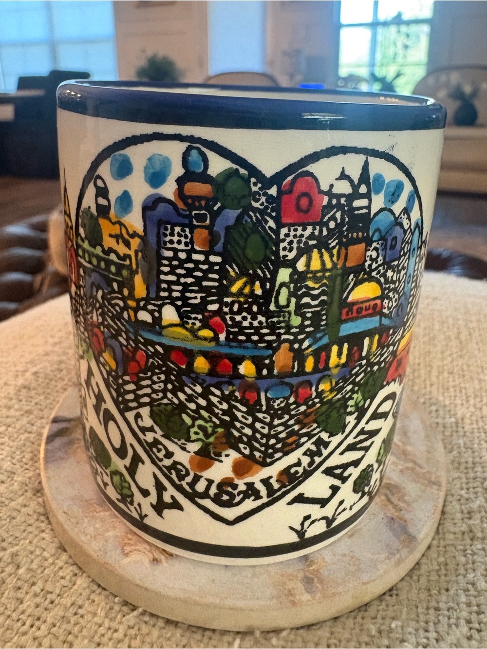 Holy Land Nazareth Bethlehem  Cityscape Ceramic Mug - Hand painted - Picture 2 of 6